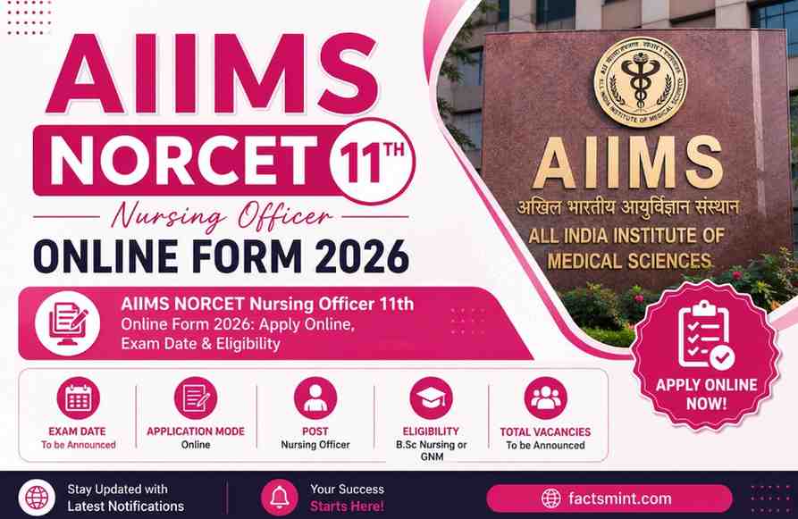 AIIMS NORCET Nursing Officer 11th Online Form 2026